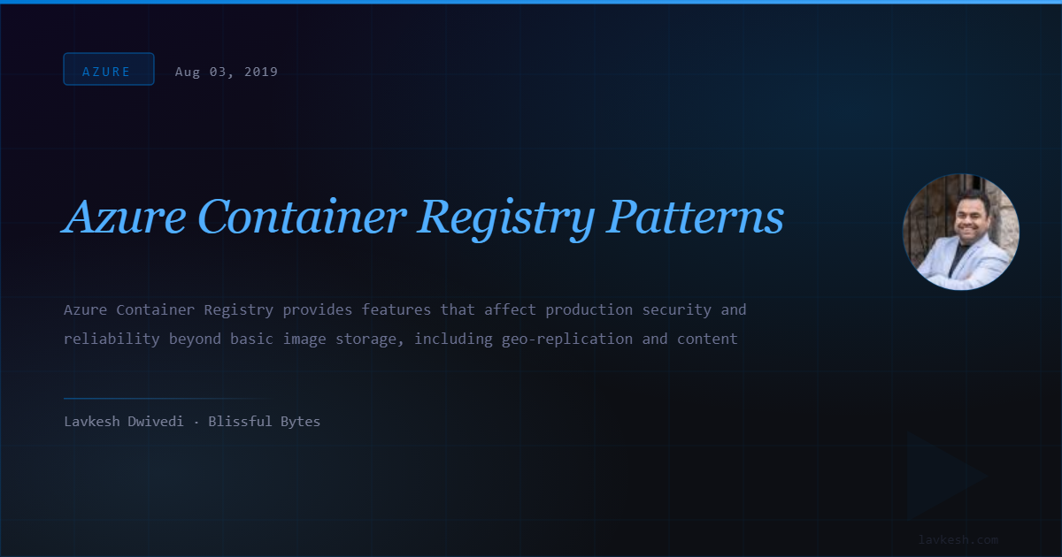 Registry Pattern Azure Container Registry Patterns